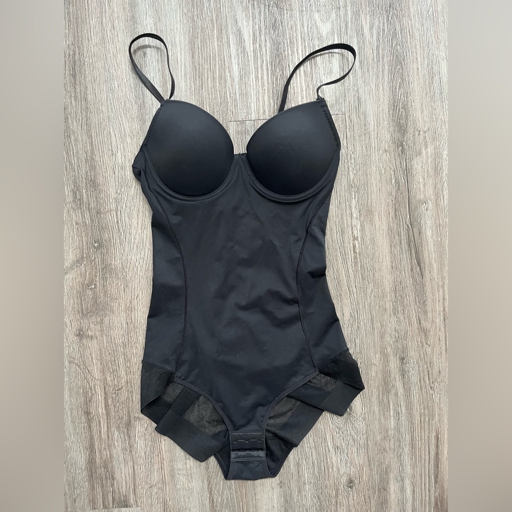 SHEIN | Black Mesh Shapewear Bodysuit | Built-in Bra